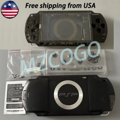 Replace For Sony PSP 1000 PSP1000 Clear Black Full Set* Housing Shell Case Cover - Image 1 of 4