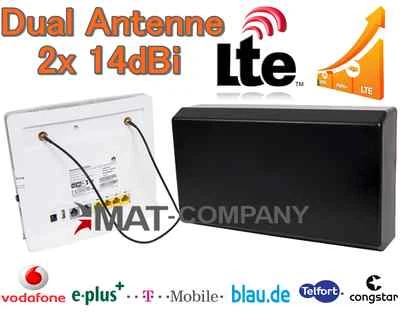 LTE 4G Antenne 2x 14dBi Speedport LTE II VODAFONE B593u12 B390 B1000 B2000  - Bild 1 von 4