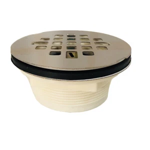 Shower Base Drain Assembly 2" Liquid-Accents BCI Acrylic System ChromeTop Plate - Picture 1 of 4