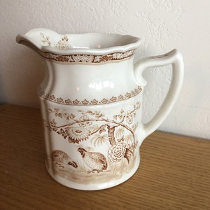 Furnivals Quail Brown Birds Flowers Band    24 oz Pitcher  5 5/8"