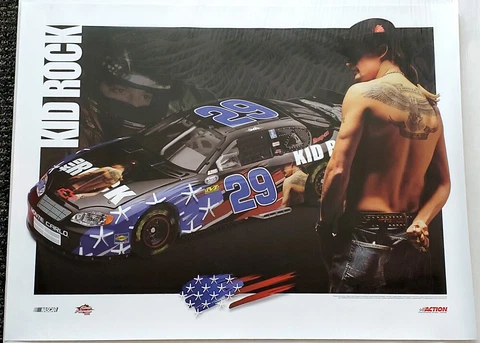 KEVIN HARVICK and KID ROCK 2004 Lowe's NASCAR Vintage Original 18x24 POSTER Cover