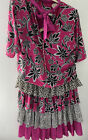 1980s vintage Sheperds Skirt Set in Pink and Black Multi-Print Ruffle