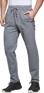 JustSun Herren Jogginghose Slim Fit Hose Gummibund Reißverschlusstaschen: Dunkelgrau - XL - Bild 1 von 4