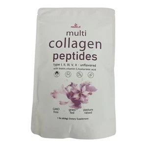 Multi Collagen Peptide Pulver, hydrolysiertes Protein Vitamin (Typ I, II, III, V, X) 1 LB - Bild 1 von 5