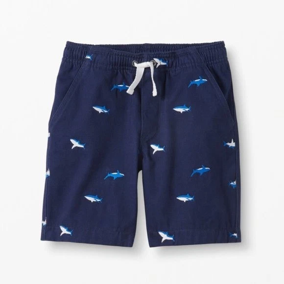 Hanna Andersson Navy Shark Canvas Core Shorts - Image 1 of 4