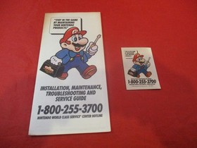 Nintendo World Class Service Super Mario SNES NES Store Promo Brochure + Magnet