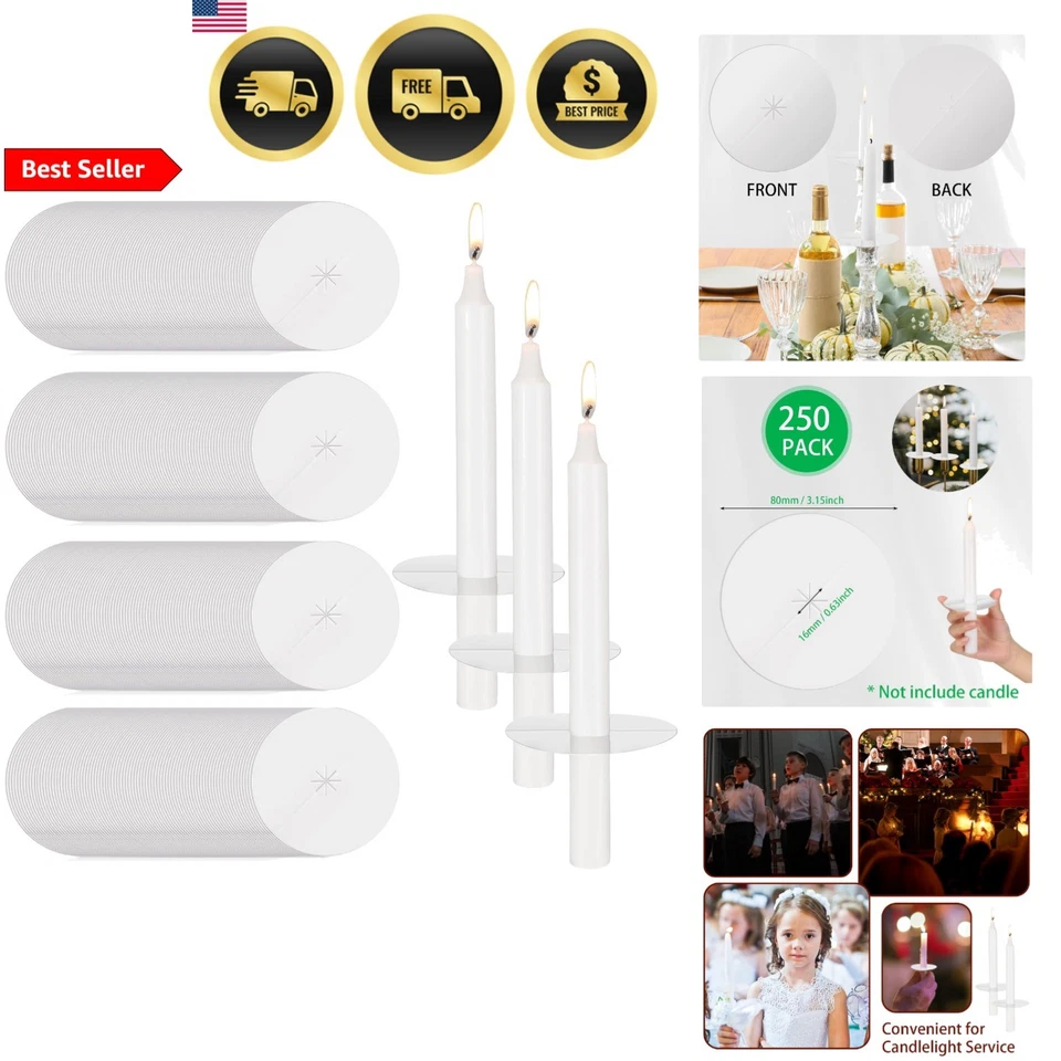 Protetores de gotejamento de vela suportes de papel a granel para memorial de serviço à luz de velas - Imagem 1 de 4