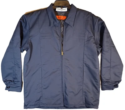 Chaqueta de Trabajo Cintas Para Hombres M Azul Marino Forro Acolchado Cremallera Completa Servicio Industrial Foto 1 de 4