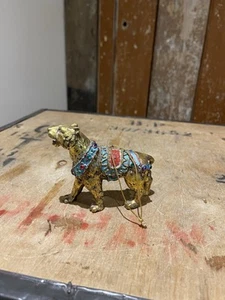 China Cloisonne Esmalte Bronce Dorado Animal Tigre Estatua Estatuilla Adorno - Imagen 1 de 21