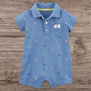 Mameluco náutico de una pieza Carter’s Baby Boy talla recién nacido nuevo con etiquetas velero ballena azul - Imagen 1 de 1