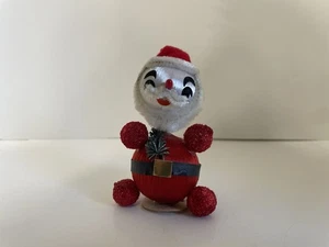 Satin Kugel Weihnachtsmann Ornament Japan 3,5" Vintage 60er Jahre - Bild 1 von 7