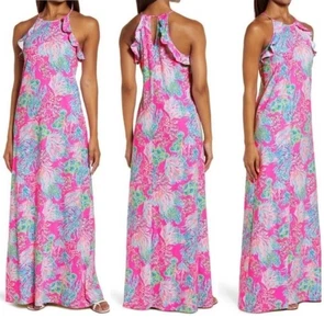 LILLY PULITZER XS Billie Pima Cotton Maxi Dress Pink - Picture 1 of 3