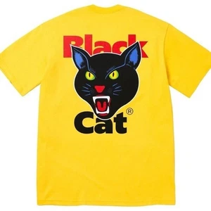 Camiseta Supreme Preencogida 100% Algodón, Gato Negra Amarilla Talla Mediana - Imagen 1 de 6