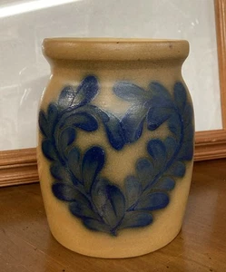 1992 Beaumont Brothers Pottery BBP Heart Stoneware Crock 5.5" High VGUC! - Picture 1 of 6
