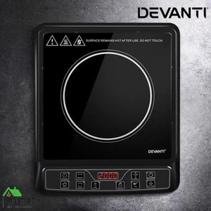 Devanti Electric Induction Cooktop Portable Cook Top Ceramic Kitchen Hot Plate - Picture 1 of 6