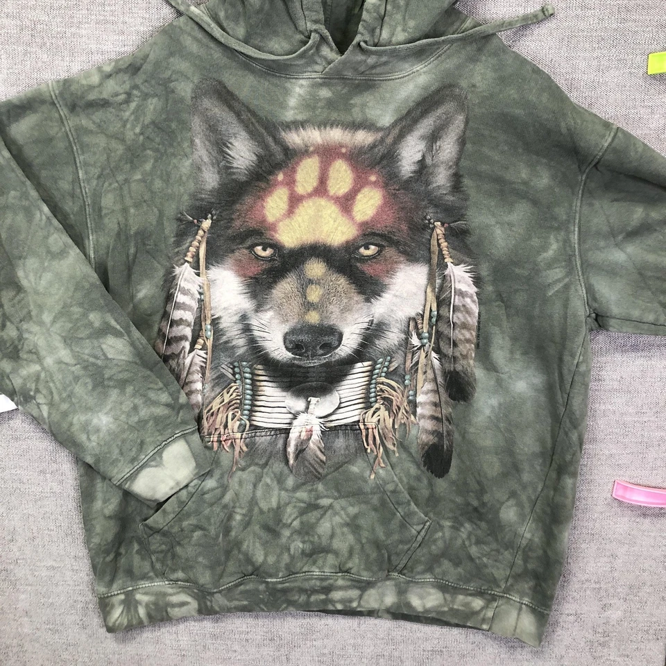 Sudadera con Capucha The Mountain Wolf 2XL Tie Dye Plumas Nativas Espíritu Animal Pullover Foto 1 de 4