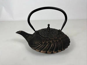 VTG 1960s "KAFUH" Heavy Cast Iron Pelican Teapot and Strainer-New-Made In Japan  - Picture 1 of 3