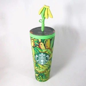 Starbucks x Farm Rio Summer 2025 Board Banana Cold Cup Tumbler w/ Silicone Cap - Picture 1 of 7