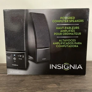 NEW INSIGNIA NS-PCS20 POWERED COMPUTER LAPTOP MULTIMEDIA STEREO SPEAKERS NIB - Afbeelding 1 van 4