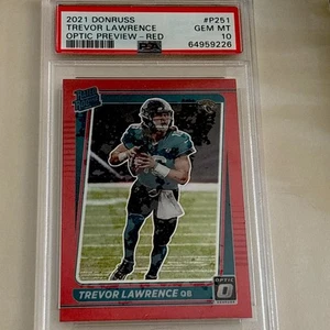 2021 Panini Donruss Optic Preview -Red Rated Rookie Trevor Lawrence PSA 10 POP 5 - Picture 1 of 2