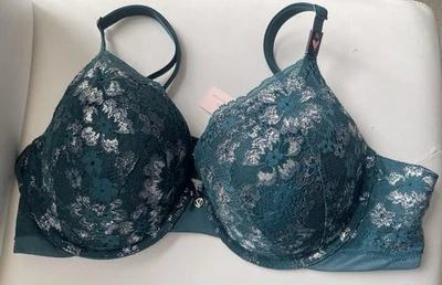 Sujetador push up de encaje de vacaciones Victoria's Secret 38C nuevo con etiquetas Body de Victoria verde Foto 1 de 4