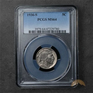1936-S Indian Head Buffalo Nickel 5c - PCGS MS64 - San Francisco - Picture 1 of 2