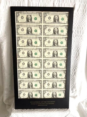 16 - $1.00 BILLS - UNCIRCULATED & UNCUT- DEPT. of the TREASURY - WASHINGTON D.C. - Image 1 of 4