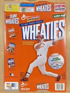 Mark McGwire 70 Home Runs Wheaties Cereal Box Empty Flat MLB Baseball  - Picture 1 of 3