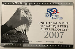 SILVER 2007 S US Mint 50 State Quarters Proof Set - OGP/COA