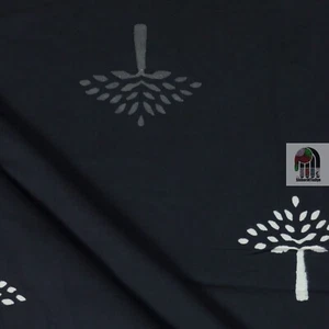 10 Yards Fabric Indian Black Floral Hand Block Print Cotton Fabric Sewing Fabric - Picture 1 of 5