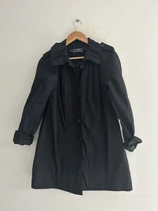 Basque Coat Black Woman's  Size 8 XS S Trench Coat - Picture 1 of 12