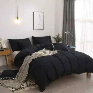 Bohemian Pom-Pom Duvet Cover, pure cotton handmade Cotton Exclusive Comforter - Picture 1 of 9