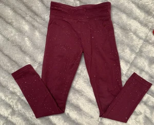 Justice Girls Glitter Leggings Maroon SZ 6/7 (Defective) - Picture 1 of 5