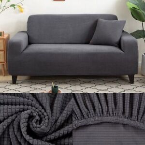 Polar Fleece Sofa Covers Living Room Armchair Cover Plaid Slipcover 1/2/3/4 Seat