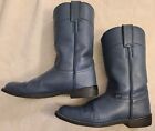 Women's Blue Leather JUSTIN Roper Boots in Beautiful Condition Size 7B L3008