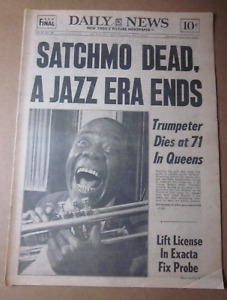 July  1971 NY Daily News - Louis Armstrong Dies