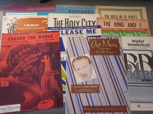 Organ Sheet Music Lot Hammond, Wurlitzer, Around The World, King & I, Ave Maria - Picture 1 of 14