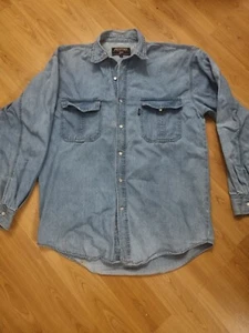 Motion Picture Vintage Denim Shirt XL Pearl Snap Closure Rare - Picture 1 of 11