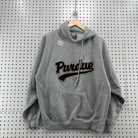 Purdue Boilermaker Adult Gray Hooded Sweatshirt Hoodie Medium Pullover Size M Cover