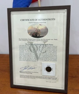 Frame only for Certificate of Authenticity  New York Penny Dutch Colonial Coins - Picture 1 of 3