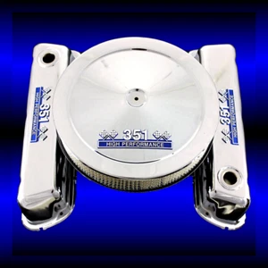 chrome 351 windsor valve cover and air cleaner fits ford 351 with 351 hp emblems - Picture 1 of 1