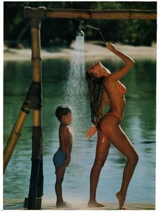 1986 Paulina Porizkova Under a Shower Sports Illustrated Swimsuit Photo 8.5"x11" - Picture 1 of 1