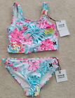 Neuf avec étiquettes Hurley filles 2 pièces haut de culture tankini bikini kit de natation taille 6 x floral