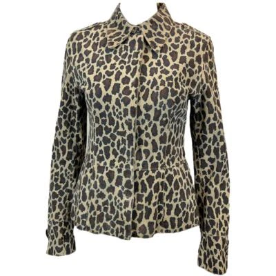 Chaqueta de cuero de gamuza con estampado de leopardo Dolce & Gabbana Foto 1 de 4
