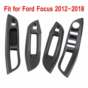 4pcs Carbon Fiber Style Car Window Switch Button Cover Trim Decor For Ford Focus - Bild 1 von 12