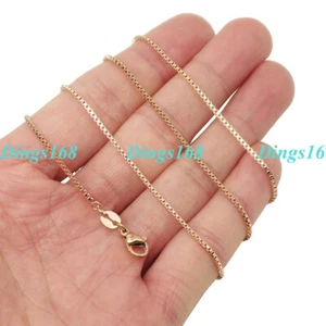 Genuine 18K Rose Gold Filled Tarnish-Resist 18 inch 1mm Thin Box Chain Necklace - Picture 1 of 2