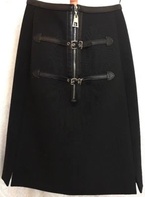Louis Vuitton Skirt A Line 2  Buckle StrapsWool Leather Trim Size 34 NWT - Изображение 1 из 4