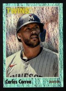 Carlos Correa 2024 Topps Archives #193 Aqua Sparkle Foilboard SP 45/75 Twins - Picture 1 of 2
