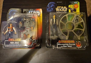 Star Wars 1996 Deluxe  Han Solo with Smuggler Flight Pack/ Gunner station - Picture 1 of 7