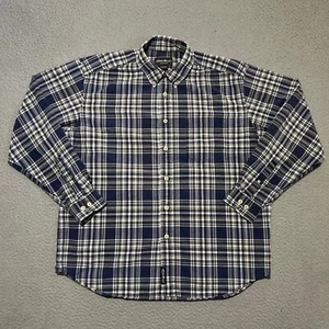 Eddie Bauer Shirt Mens Large Blue White Plaid Button Long Sleeve Casual Outdoor - Picture 1 of 7